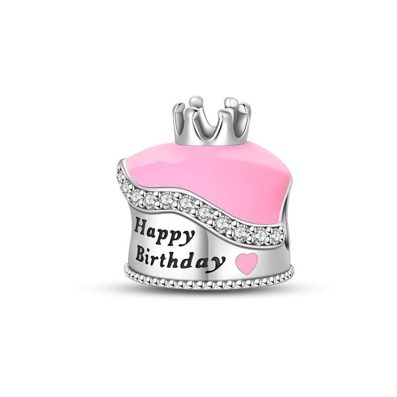 Sweety 925 Silver Birthday Cake Crown Heart Butterfly Sunflower Charms Beads Fit 3mm Bracelets DIY Fine Jewelry Making