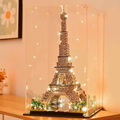 Eiffel Tower Model Building Set with Lights - Lego-Compatible Blocks