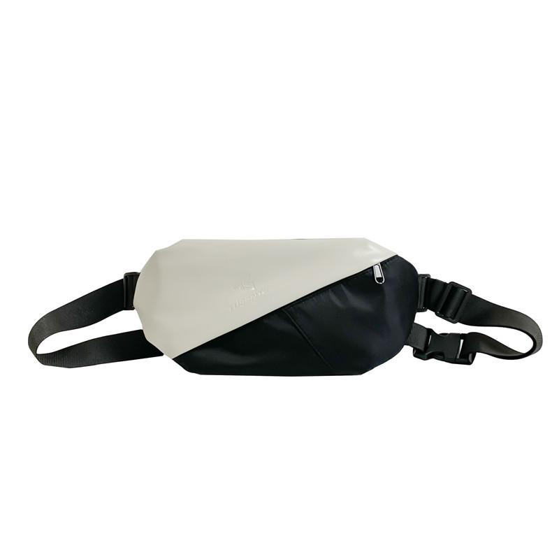 Мужская маленькая нагрудная сумка с цветными блоками спортивная женская карманная сумка серыйчёрный 1597₽