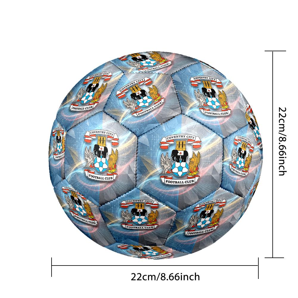 Coventry City FootballPrinted Size 5 Soccer Btball, Anti Slip Adult Match Football Souvenir for Football Fans