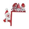Christmas Wooden Door Hangings Santa Reindeers Carving Wall Ornament For Indoor Outdoors Holiday Season Home Decoration Easy Installation