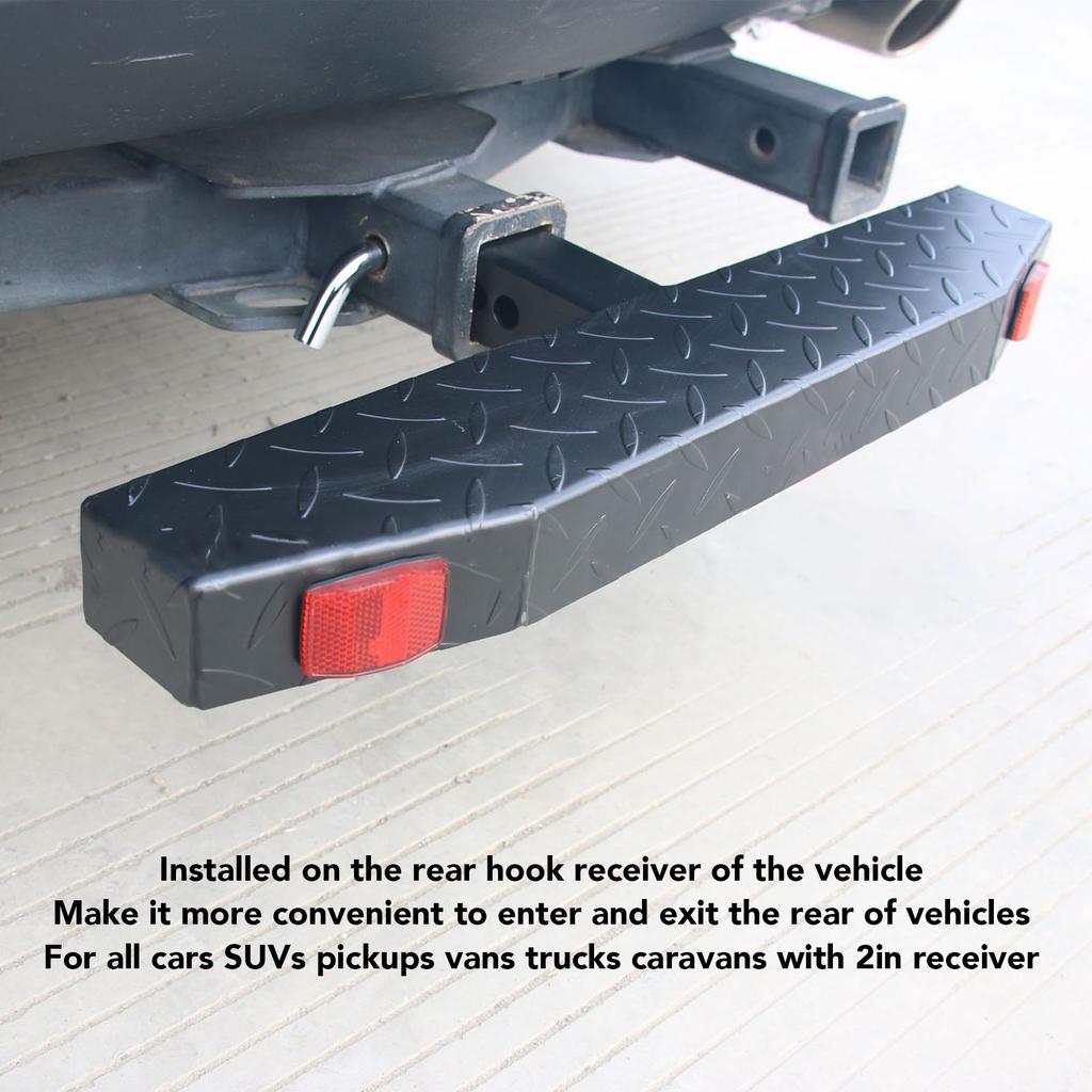 Trailer Hitch Step 600lbs Maximum Load 2in Receiver Hitch Step with 5/8in Pin Reflective Stripe for Car SUV Pickup Truck RV