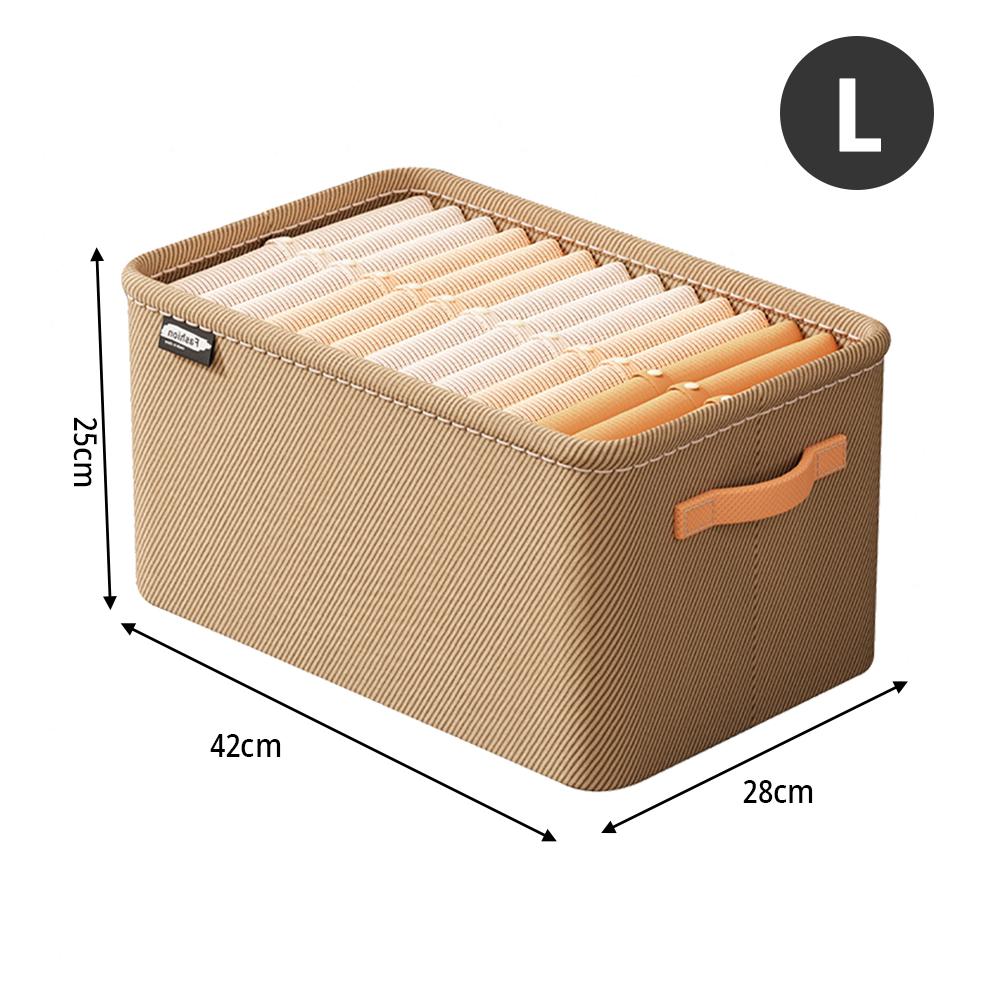 Wardrobe Organizer Box Foldable Storage Box Versatile Thickened Pants Sweater Storage Basket with Handle&Steel Frame Household