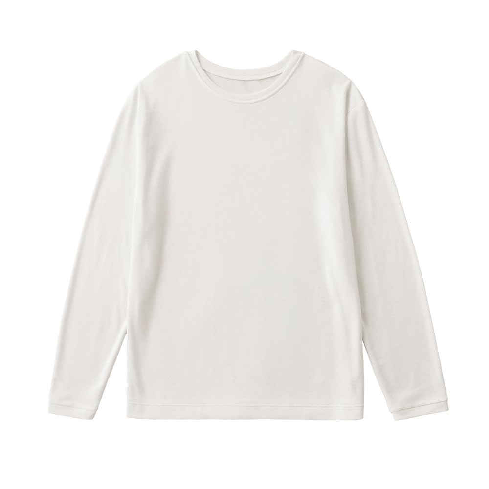 Gunze KIREILABO Fitte Organic Cotton Long Sleeve Warm KB5246P Top, Women's, Off-White,