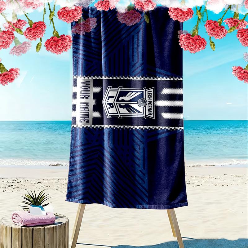 Lech Poznan Print Beach Towel, Large Soft Quick Dry Towel for Beach Camping Swimming