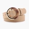 Alloy Metal Buckle Decorative Waistband Gradient Round Ring Buckle Versatile Waist Strap  For Women