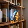 Study Room Table Accessory Library Lantern, Vintage Hanging LED Bookshelf Lamp, Decorative Book Nook Light Ornament Gothic Style Night for Reading