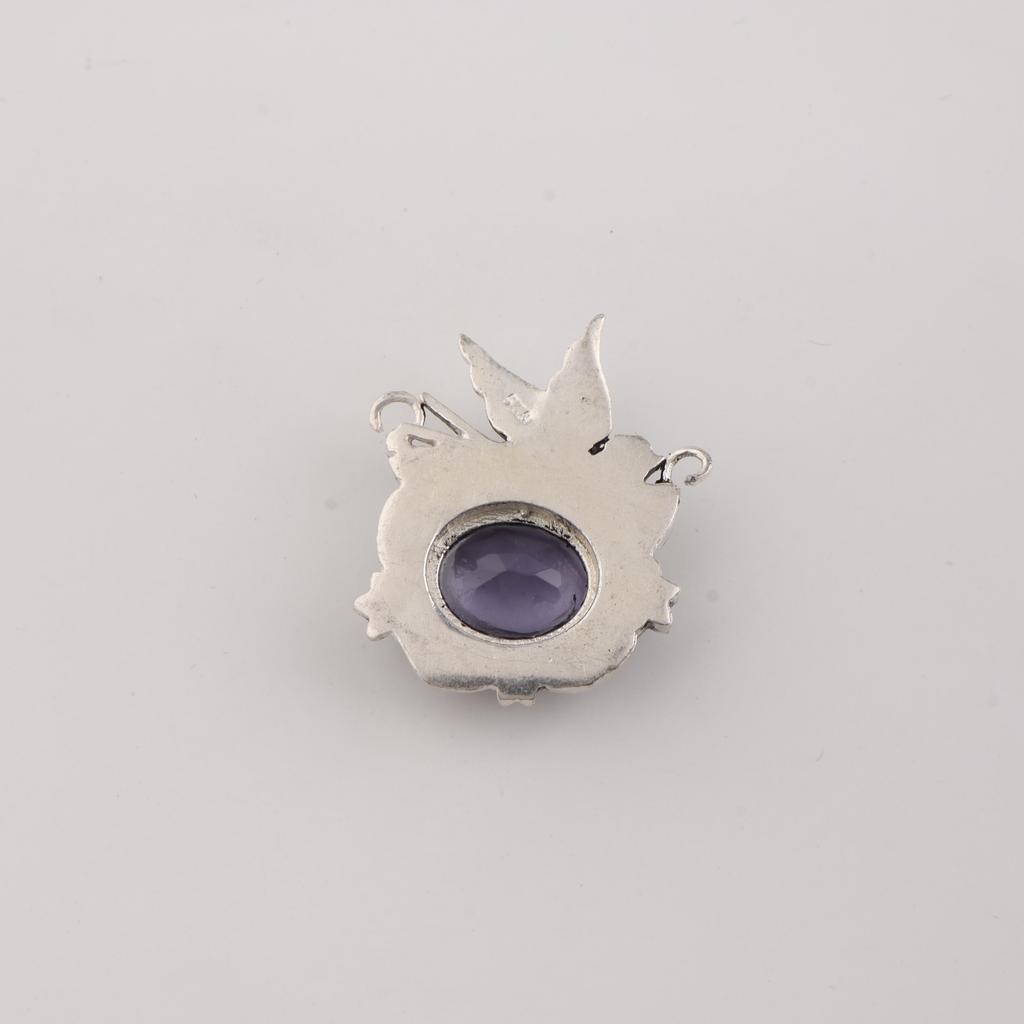 Natural Iolite Gemstone Silver Pendant 0.5" 925 Sterling Silver Designer Jewelry For Gift CP-43-10