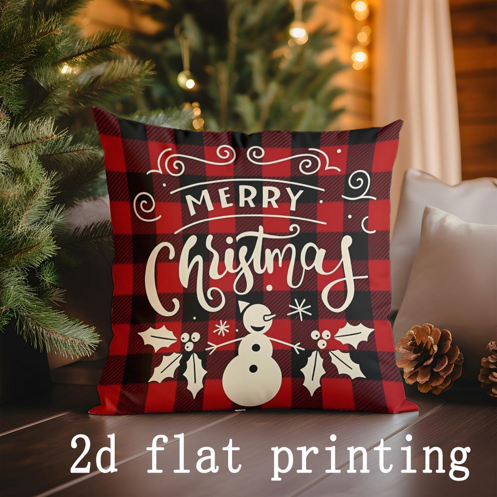Home Decor Christmas-Themed Pillow Covers Design Suitable For Sofa Bedroom Car Pillow Cover Cushion Rectangular Back Cushion
