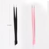 1Pc 2 Heads Straight Nail Tweezers with Silicone Pressing Head for 3D Sticker Rhinestones Water Sticker Picker Nails Tools
