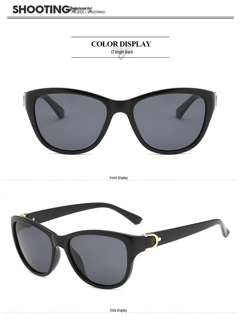 Women's Trendy Round Metal Mixed Polarized Retro Sunglasses 8629