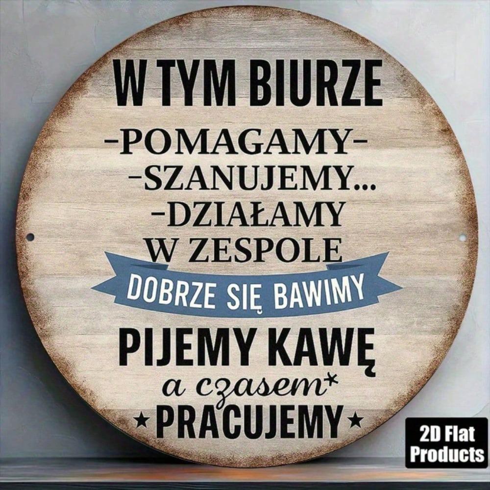 Vintage Round Metal Wall Art Sign Office Decor