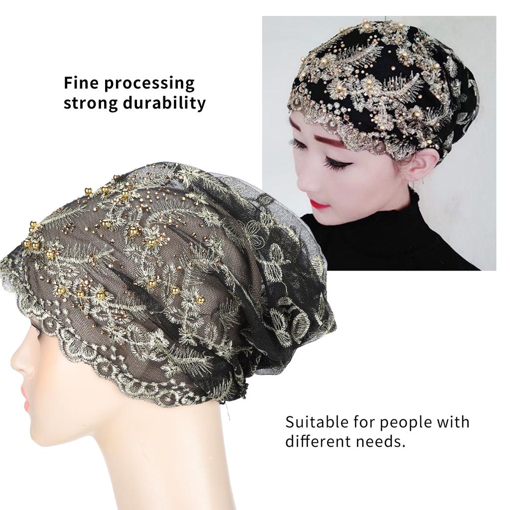 Turban Head Wraps Stylish Elegant Embroidered European Retro Hat for Women