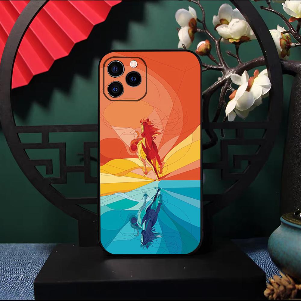 Cool Running Horse Phone Case For IPhone 17 Pro Max 16 15 14 Pro Max 13 11 X Xs Xr 8 7Plus Silicone Cover