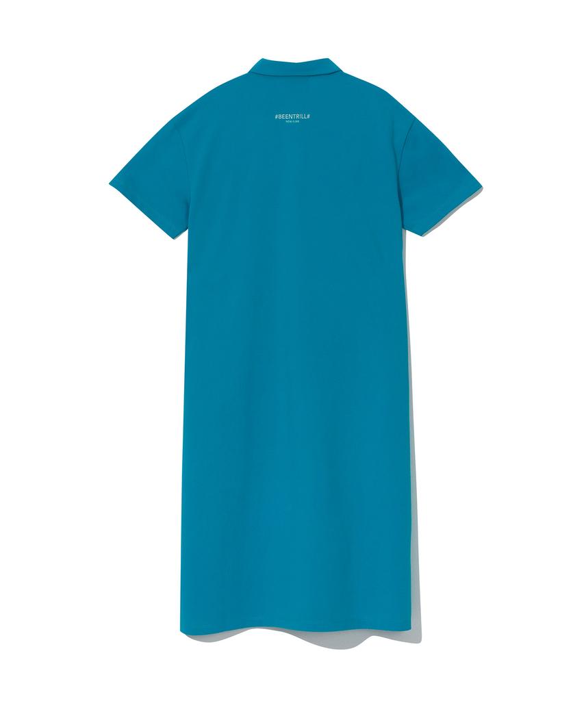 Vintril New York Polo Oversized Long Dress (Teal)