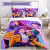 3pcs Duvet Cover Set (1*Duvet Cover + 2*Pillowcase, Without Core), KPop Demon Hunters Print Soft All‑Season Bedding Set, Home Bedroom Decor Gift