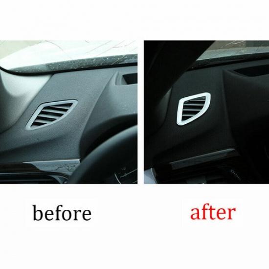 Fit For BMW X1 F48 2016- Matte Silver Dashboard Air Outlet Vent Frame Trim