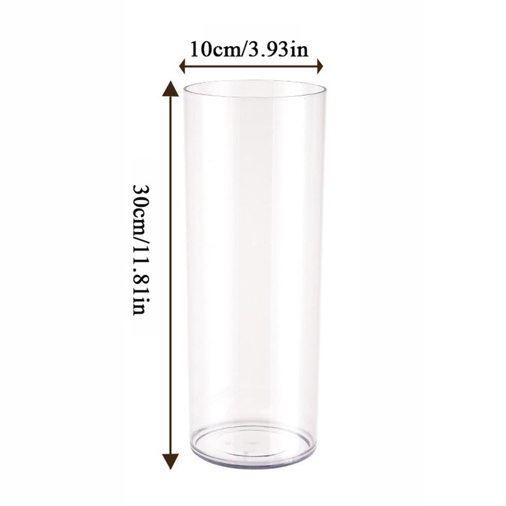 Shatterproof Plastic Vases Clear Hydroponic Decoration Flowerpot Tall Large Cylinder Flower Vase Awakening Flower Bucket