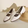 Fashion Pointed Toe Women Loafers Black Brown White Casual Mules Shoes Belt Buckle Shallow Slip On Low Flat Heeled Party Pumps