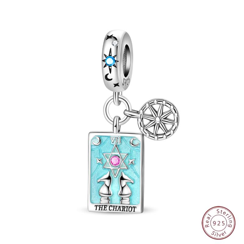 Copper Beaded Pendant Sun Moon Star Magic Tarot Vitality Suitable For Original 3Mm Bracelet Women Exquisite Jewelry