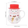 Coffee Mug with Lid Snowman Mugs Ceramic Cups Novelty Funny Cute Cartoon Breakfast