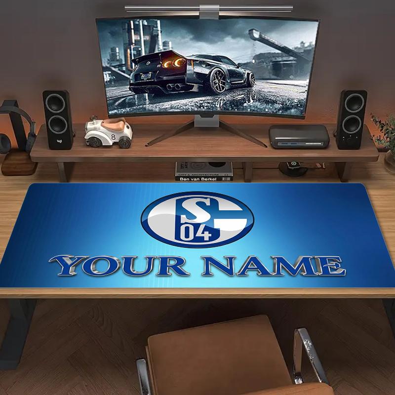 Tappetino Mouse Personalizzato FC Schalke 04 Grande Cuscino per Tavolo da Gioco Antiscivolo per Laptop Tablet Mousepad Grande Tappetino XXL Mini PC Tappetino da Gioco Con Bordo Lock_XIA