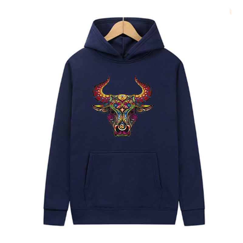 

Creative Print Ox Head Spring Autumn Unisex Casual Sweatshirts Men Women Hoodies Top Long sleeves Trends Y2K Clothing 3XL