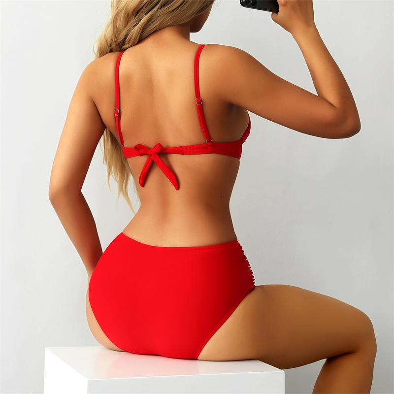 High Waist Swimsuit Women Swimwear Push Up Bikini Dot Bathing Suit Swimming