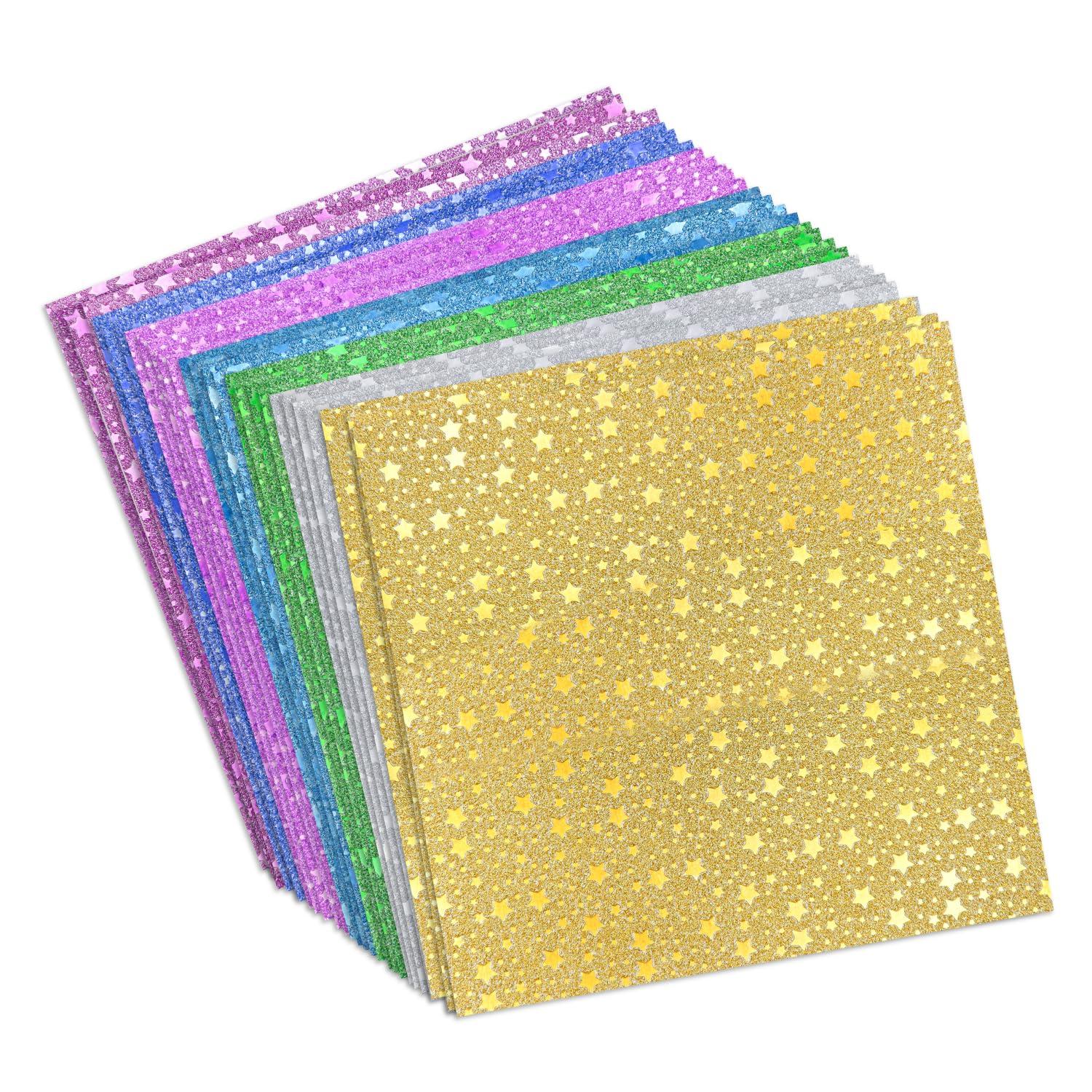 

Glitter Origami Paper Star Origami Craft One Approximately 15cm Square Total 28 Sparkling Punpun Maru Lamé [Star] Decoration, Side, [7 Colors, Sheets]