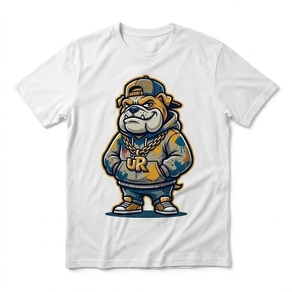 Urban Bulldog Art T-Shirt - Street Style Hip Hop Dog Graphic Apparel XXXXL