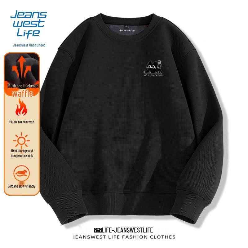 

JEANSWEST LIFE Men s Cartoon Cat Fleece Hoodie 4XL