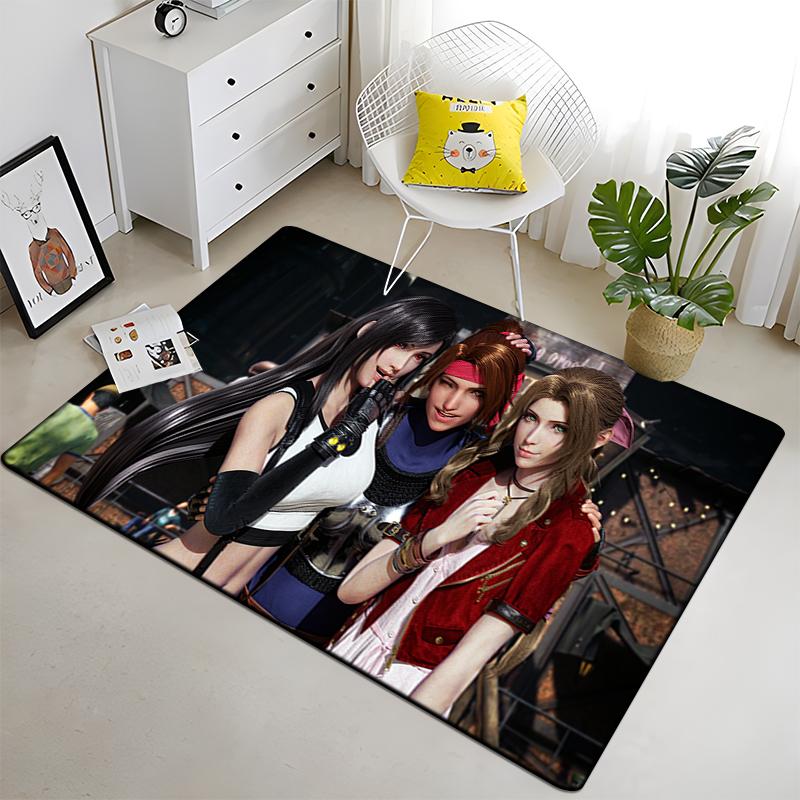 Final Fantasy Carpet Art Printed Living Room Bedroom Children's Rugs Soft Kitchen Area Rug Non-slip Flannel Carpet Floor Mat