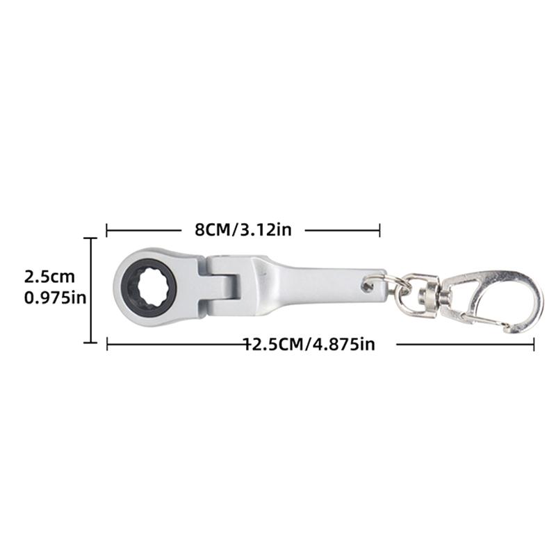 Creative 10Mm Ratchet Wrench Mini Shaped Jdm Metal Racing Keychain Key Chain Ring Keyring Adjustable Wrench Tools