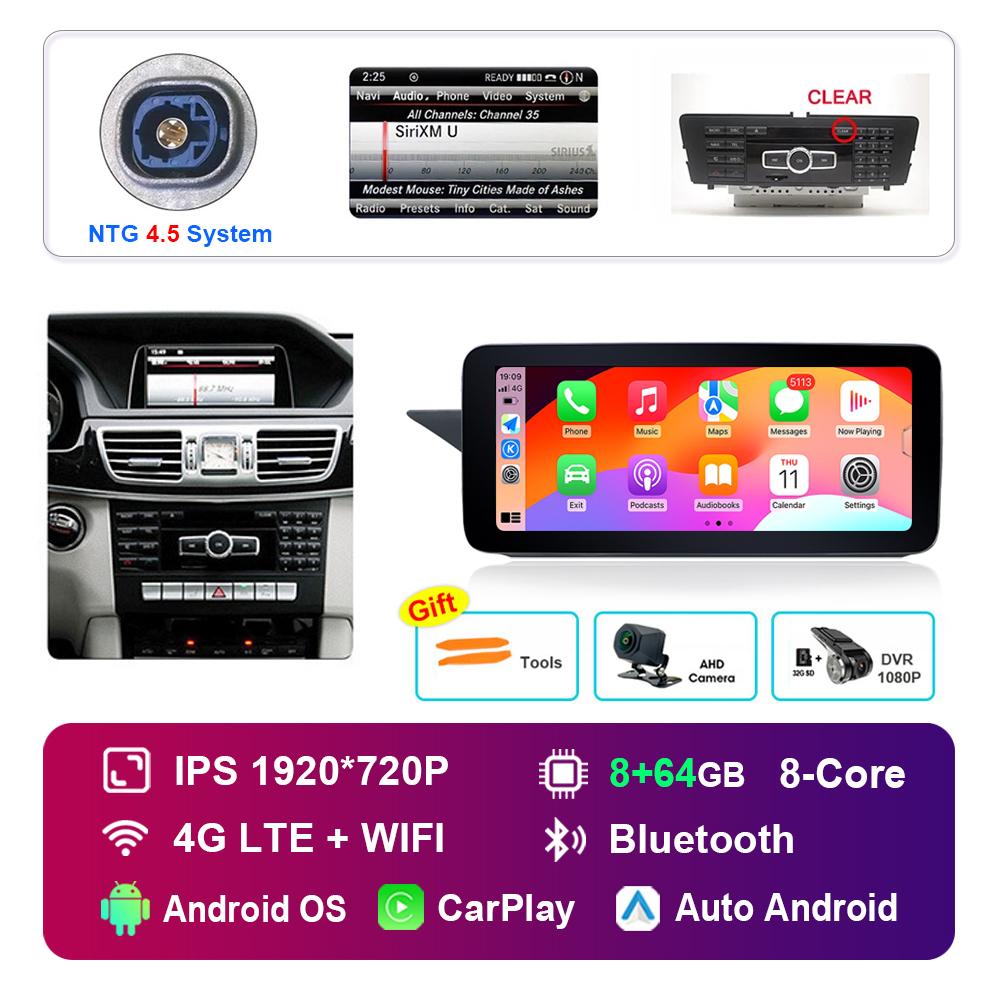 12.3 inch HD Touch Screen for Mercedes Benz E Class W212 2009 - 2015 NTG 4.0 4.5 System Android Car Radio Multimedia Player GPS