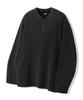 TRILLION Waffle Ring Snap Henley Neck Long Sleeve_Pigment Charcoal