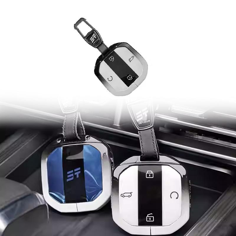 Best Selling Car Key Shell  Alloy Key Shell Durable Key Protective Cover for 2025 JETOUR T1 Accessories (Black,standard) чёрный