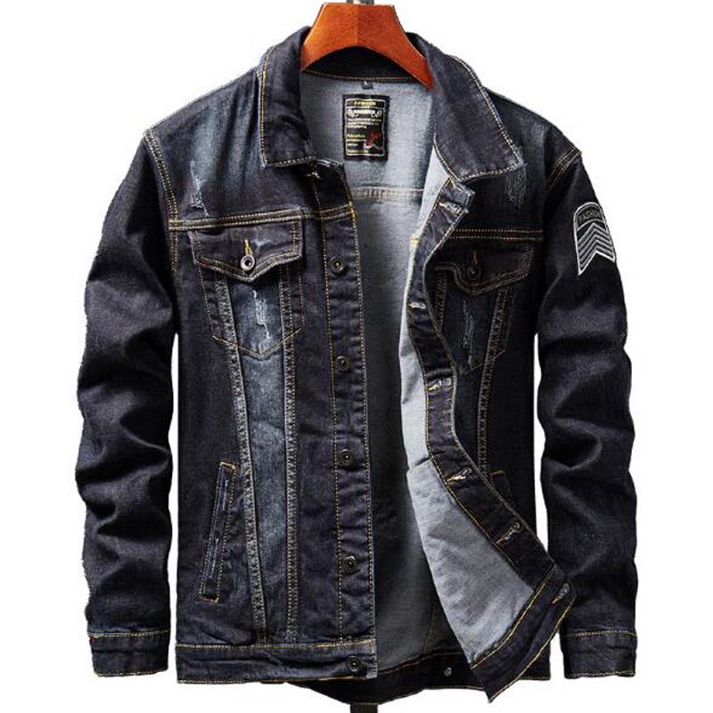 YiY 2019 Spring Trend Slim Denim Clothing Youth Tide Male Trashed denim jacket | Etsy
