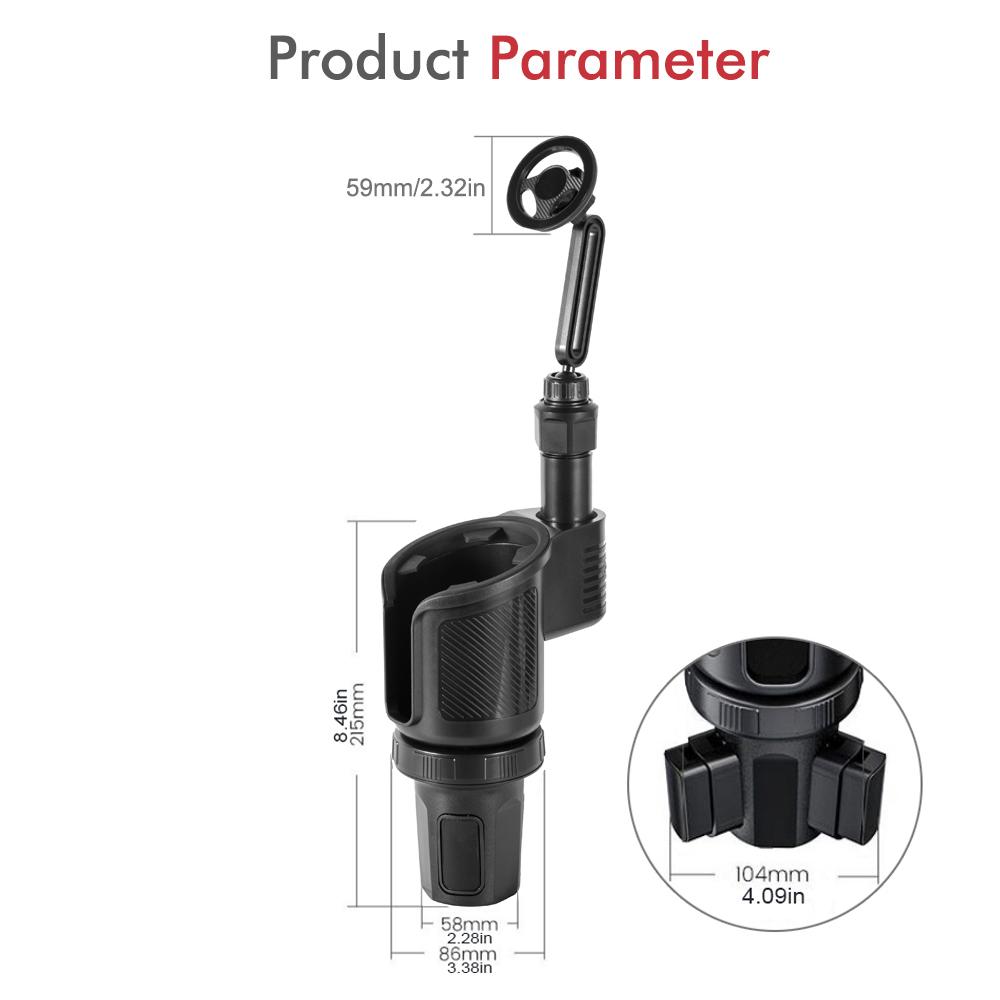 Hot Sale 2-in-1 Car Magnetic Phone Holder And Cup Holder with 360-Degree Adjustable Base Auto Interior Accessory