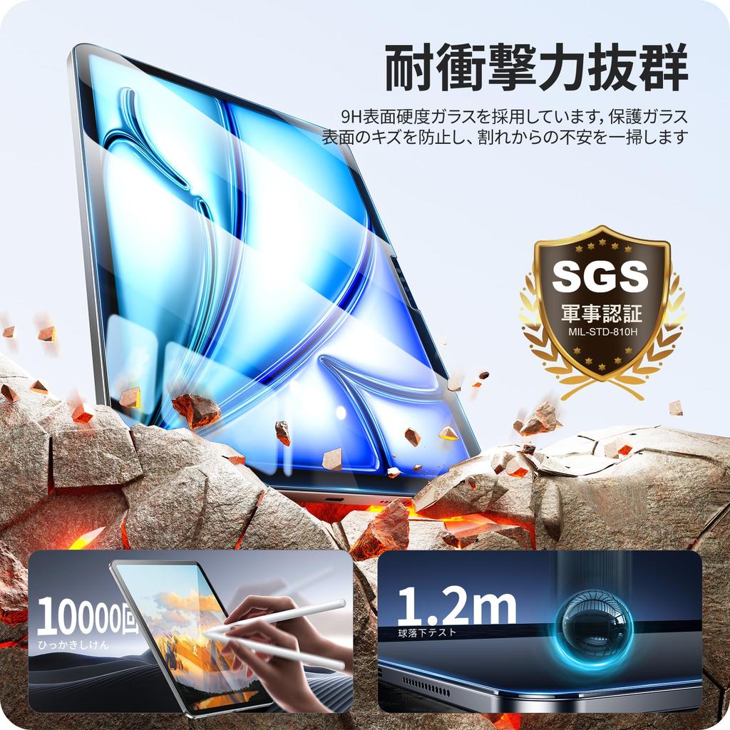NIMASO Tempered Glass Screen Protector for iPad Air 11 M4 2026 iPad Air 11 M3 7th Generation 2025 iPad Air M2 6th Generation 2024 Fingerprint with