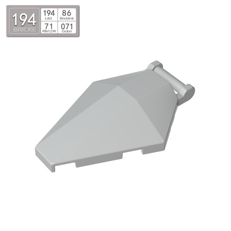 BRICKE 4x5 Building Block Cockpit Canopy Wedge 28 pcs (50g) светло-серый