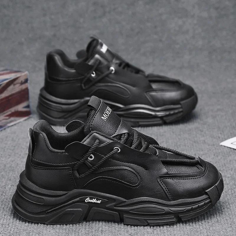 

Модные повседневные туфли для мужчин с толстой подошвой, нескользящие кроссовки, повседневные удобные кроссовки для бега Zapatos De Hombre Tenis Hombres 39 чёрный