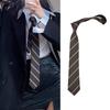 Coffee Striped JK Girl Neck Tie School Student Uniform Pre-Tied Adjustable Necktie Bowtie for Formal Wear Business