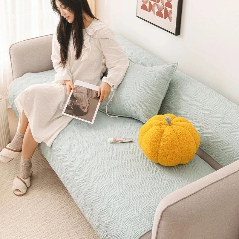 

Винтажная нордическая подушка для дивана, однотонная хлопковая накидка на диван, подушка, полотенце для дивана 70x70