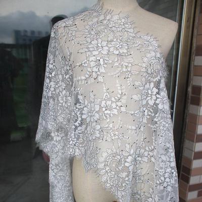 3 Meters Eyelash Lace Fabric,High-End Two-Color Eyelash Lace Fabric DIY Clothing Wedding Veil Skirt Lace Trim Accessories