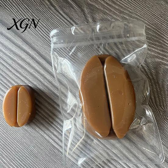 Coffee Bean Keychain Squeeze Toy Realistic Food Healing Sensory Slow Rebound Office Desk Stress Shape Decompression Tool Portable Bag