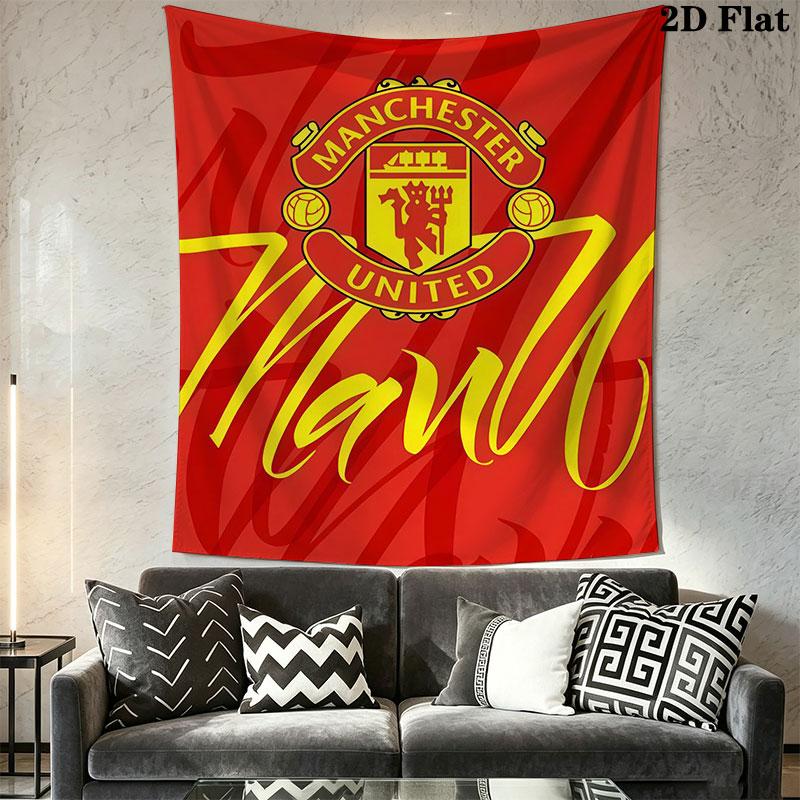 Man Utd H Wall Hanging Printed Fabric Blanket Decorative Tapestries for Bedroom Living Room Home Decor