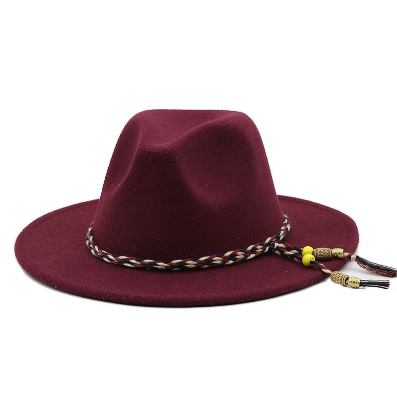 New Wool Wide Brim Floppy Felt Trilby Bowknot Fedora Hat For Elegant Womem Ladies Winter Auturmn Cashmere Gangster Church Hat
