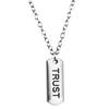 Strip Letter Initial Tags Pendant Antique Bronze Metal Men Collar Necklace New Arrival Gift