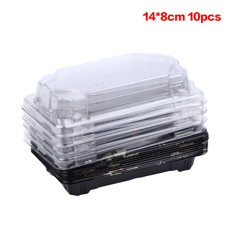 10 szt. pogrubionych pudełek na sushi z pokrywkami, jednorazowe, ekologiczne pojemniki na żywność, pudełka na wynos, pojemniki na wynos