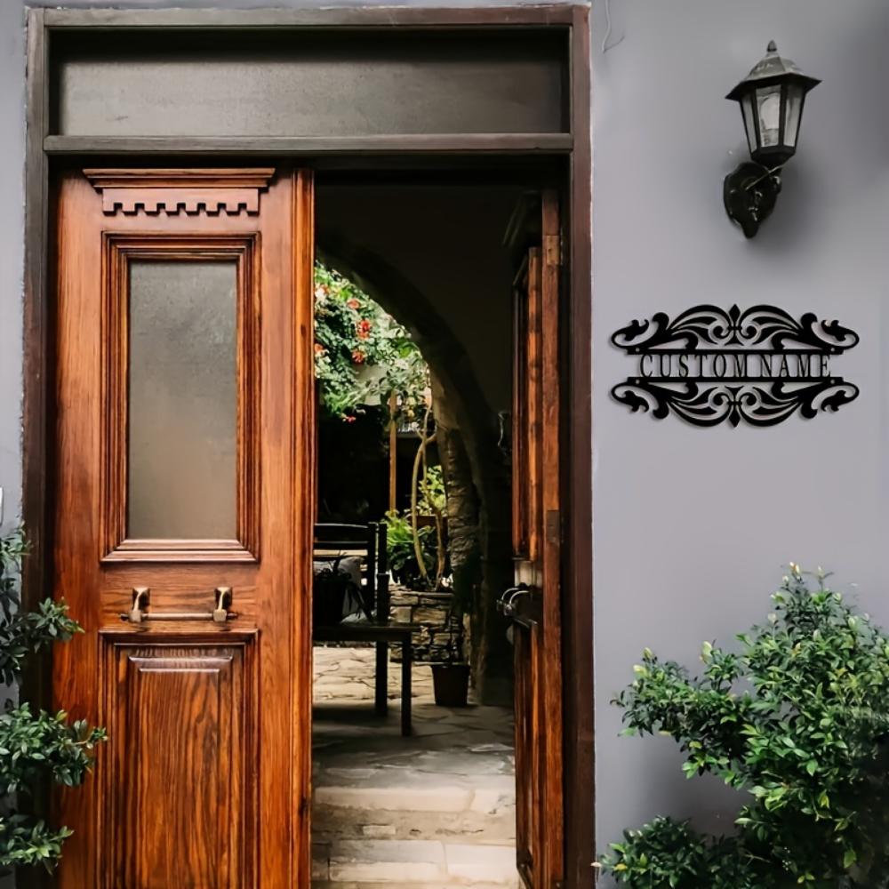 Metal Wall Art Black Welcome Sign Hollow Design Personalized Script Home Wedding Decor
